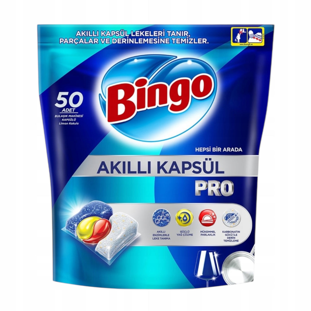 Bingo Pro | All in One Dishwasher Capsules | 50 Pack
