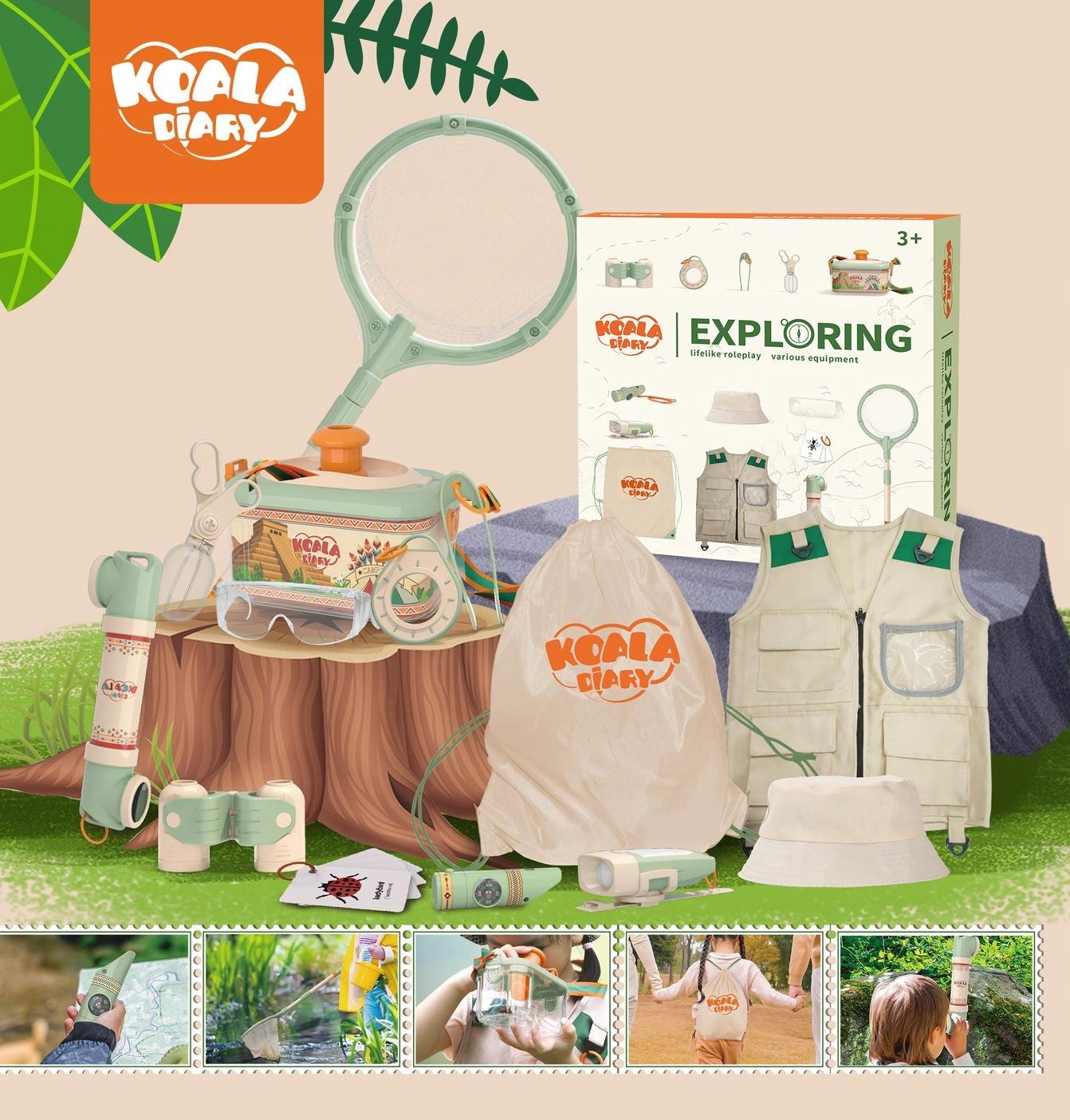 Binoculars Compass Insect Mesh Butterflies Flashlight Travel Explorer Set EAN (GTIN) 5905896562791