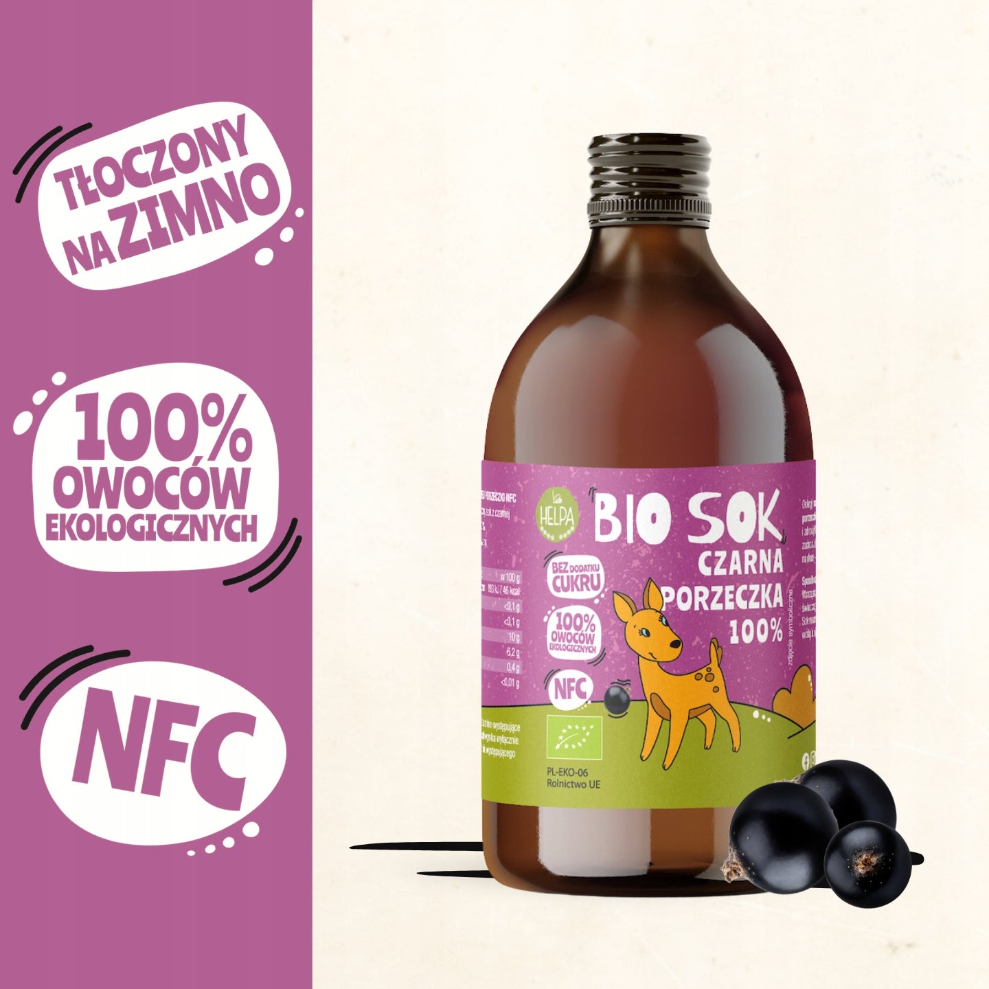 Bio Black Currant Juice 250 ml HELPA organic NFC 100% Manufacturer code 5904257043559