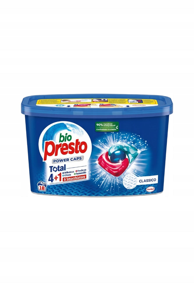 Bio Presto Laundry Capsules Power Caps Total 4+1 Classico 18pcs.