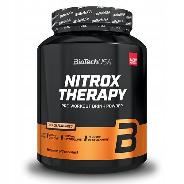 Bio-Tech Nitrox Therapy 680g taste peach pre-workout