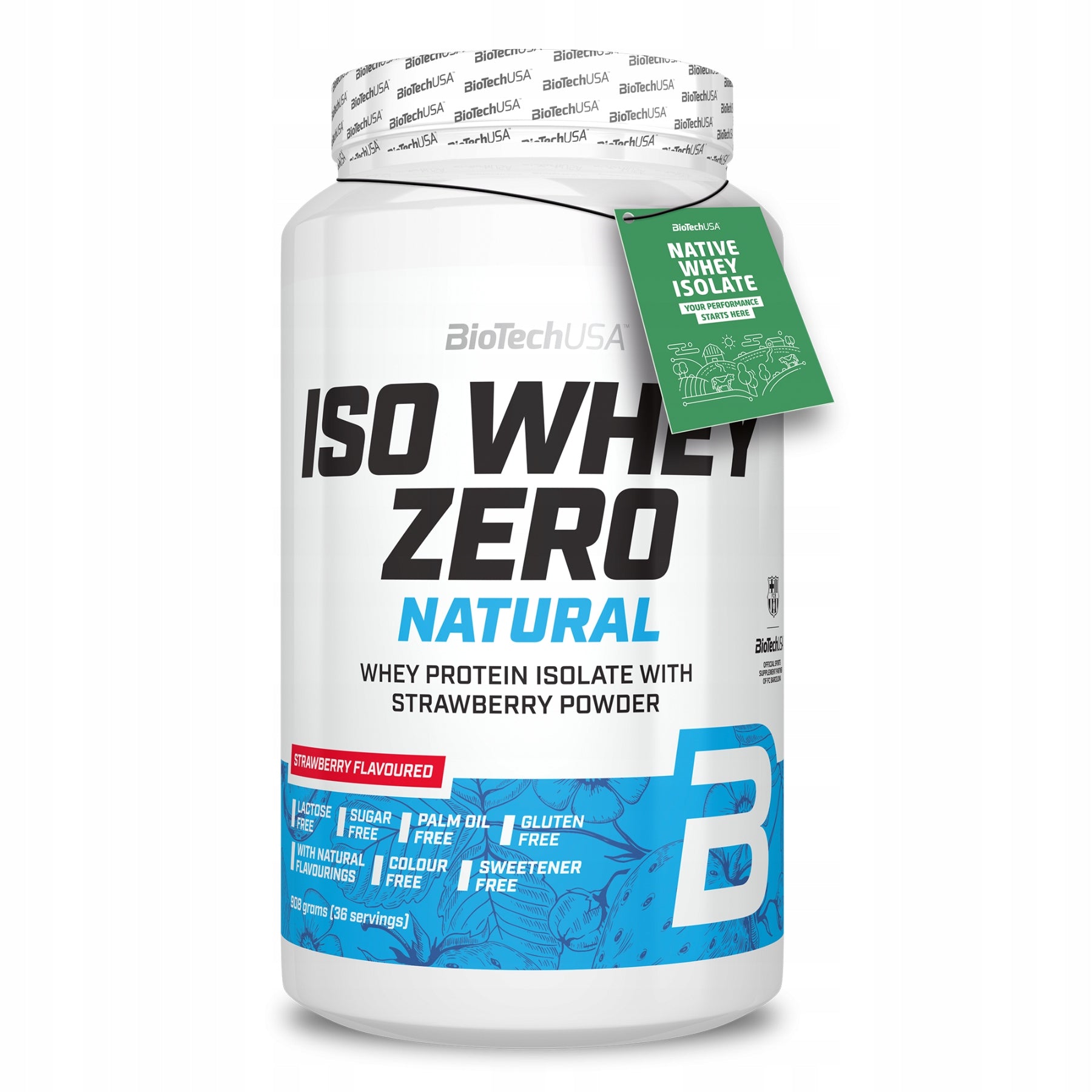 Bio-Tech USA Iso Whey Zero Natural 908g flavor Strawberry