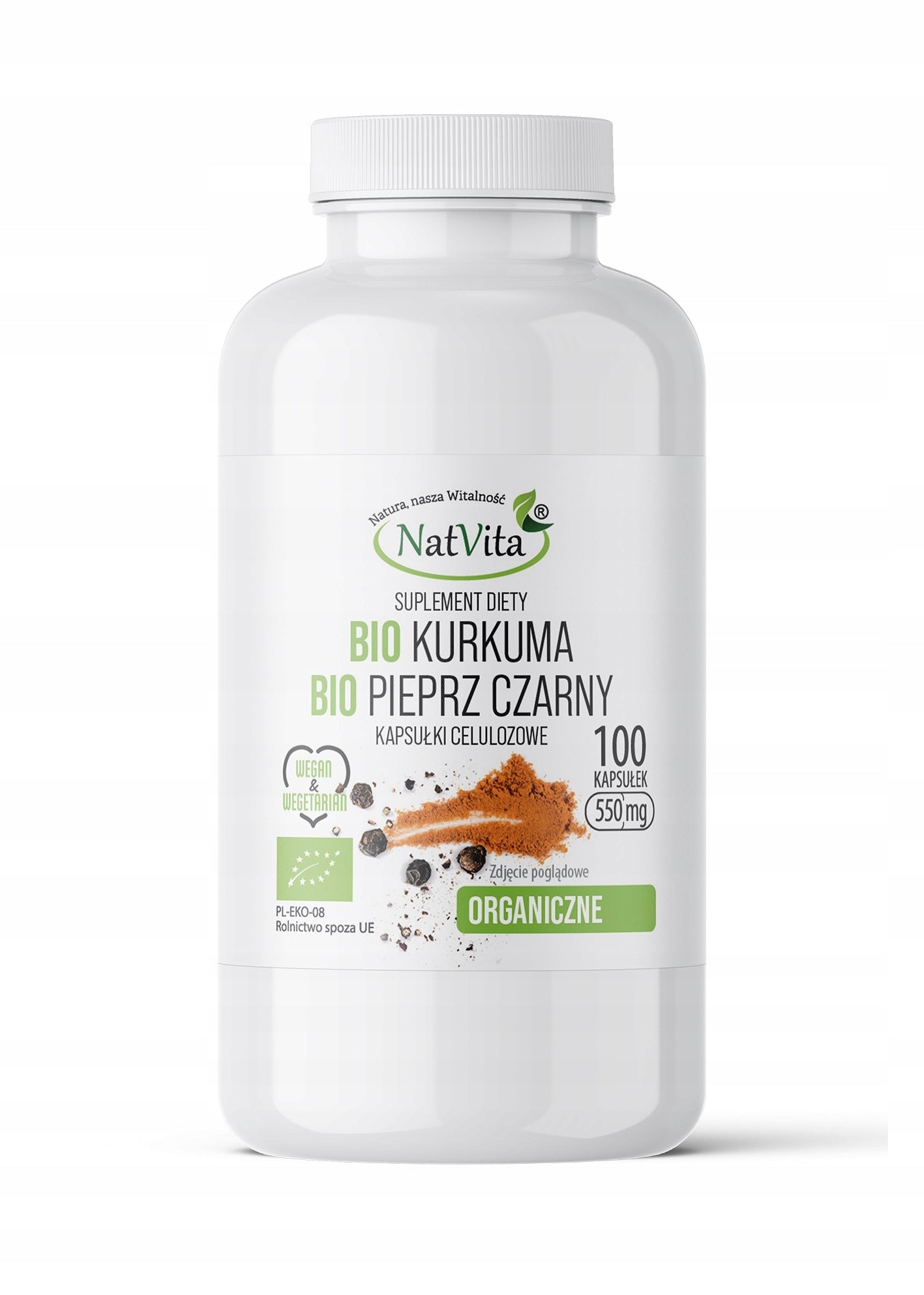 Bio Turmeric+Bio Pepper Black Liver Digestion Capsules 550mg NatVita