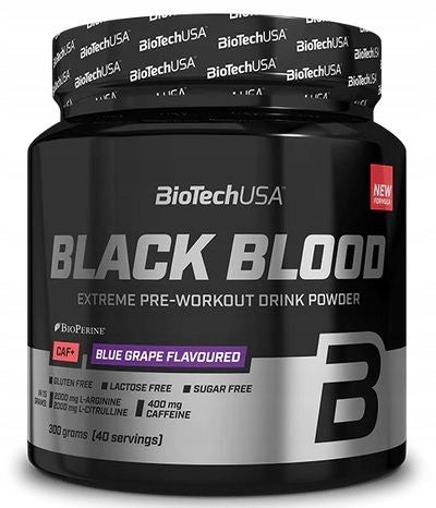 BioTech Black Blood CAF+ 300g - Blueberry Flavor Expiration date at least 1 year from the date of purchase