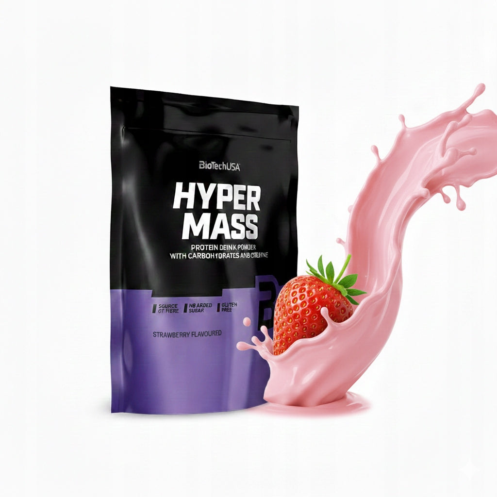 BioTech HYPER MASS GAINER FOR MUSCLE MASS Protein 1000g Strawberry