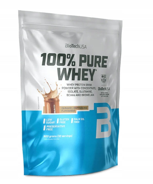 BioTech USA 100% Pure Whey 900 g Caramel Cappucciono WPC Protein Supplement