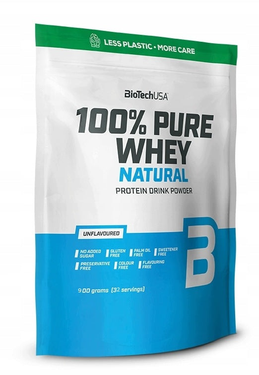 BioTech USA 100% Pure Whey 900 g Unflavoured Protein Concentrate Conditioner Mass