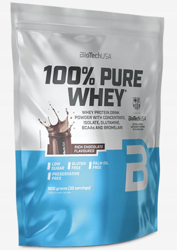 BioTech USA 100% Pure Whey 900g Rich Chocolate Expiration date at least 3 months from the date of purchase