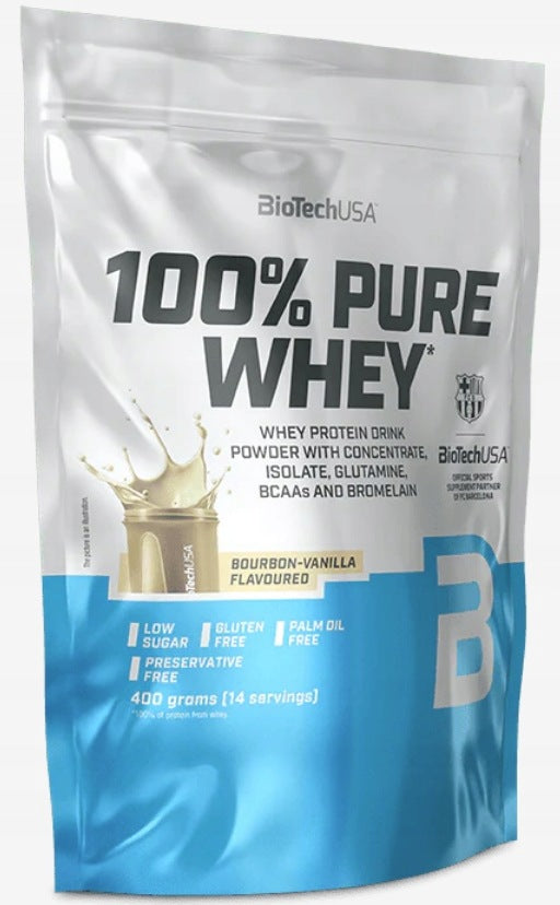 BioTech USA 100% pure whey powder 400 g vanilla wpc protein supplement