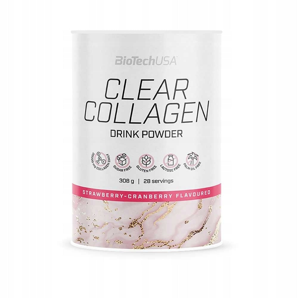 BioTech USA Clear Collagen 308g strawberry-cranberry flavoured