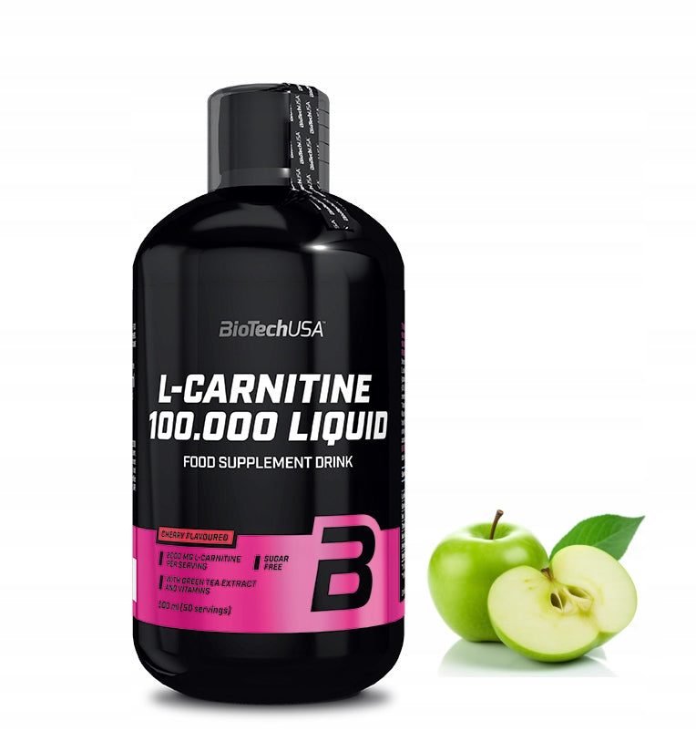 BioTech USA L-Carnitine 100.000 Liquid 500 ml Vitamins + Apple Green Tea