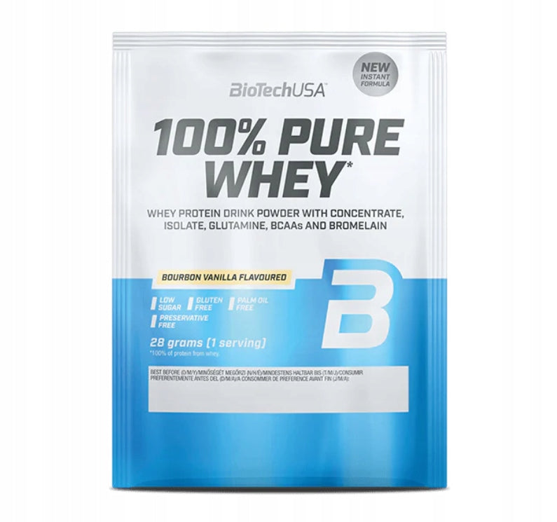 BioTech sachet 100% Pure Whey 28g WPC protein concentrate Bourbon vanilla