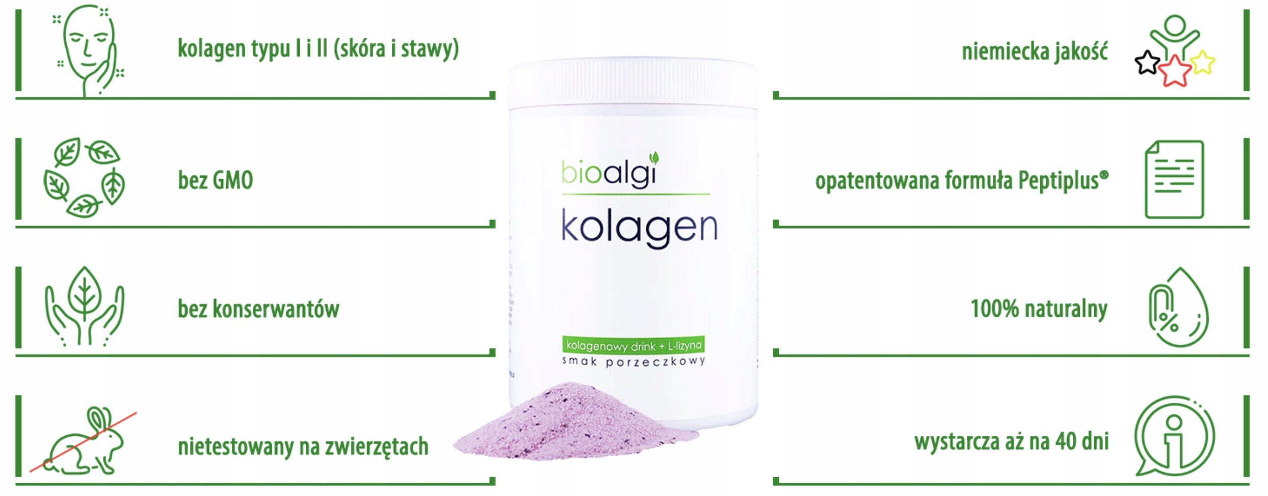 Bioalgi Collagen powder for drinking 400g with currant flavour Brand Bioalgi