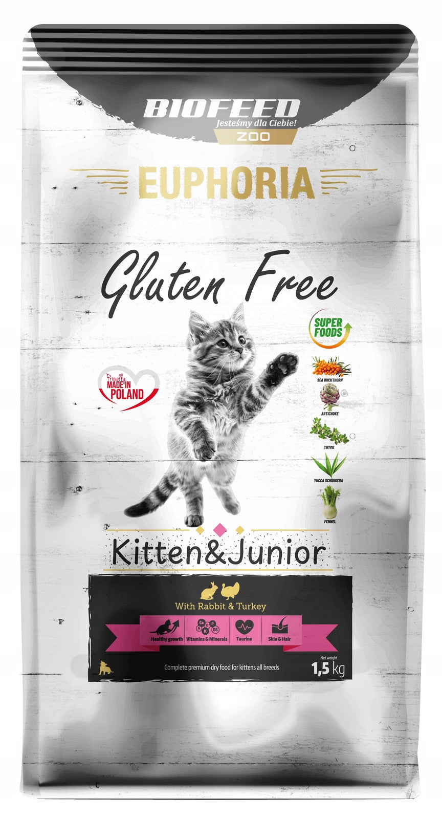Biofeed Euphoria Kitten& Junior - Turkey Rabbit 1,5kg
