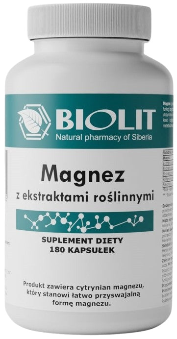Biolit Magnesium 180 kaps. Muscle spasms Fatigue Nervous system Heartworm
