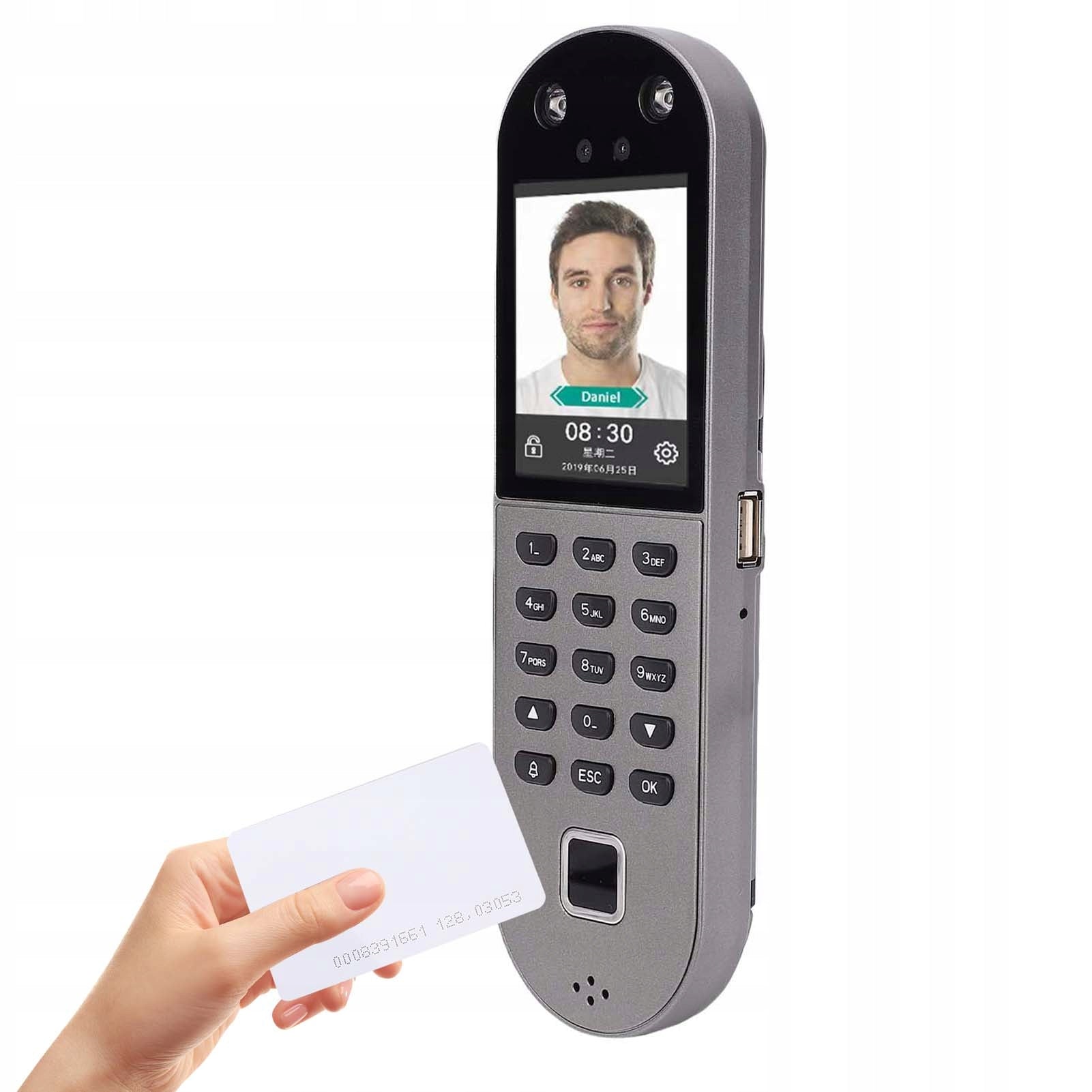 Biometric Time Clock Face Fingerprint Recognition O7