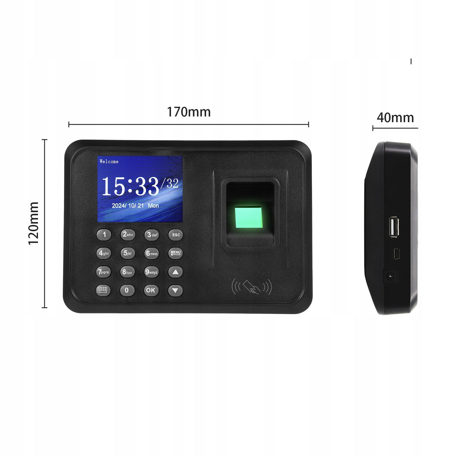 Biometric time clock presence device for CT workers