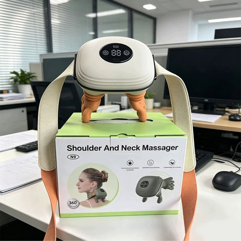 Bionic Back Neck Massager Calf Paws Heated 4D Acupressure