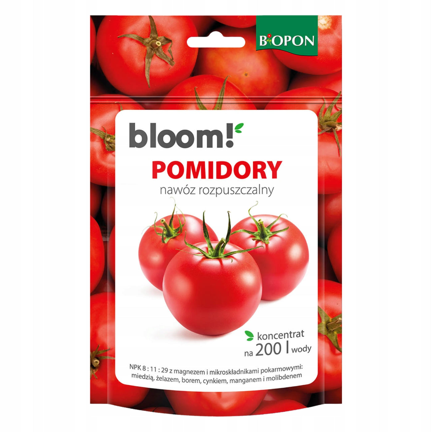 Biopon Bloom! Soluble Fertilizer For Tomatoes 200g Concentrate Per 200l Water