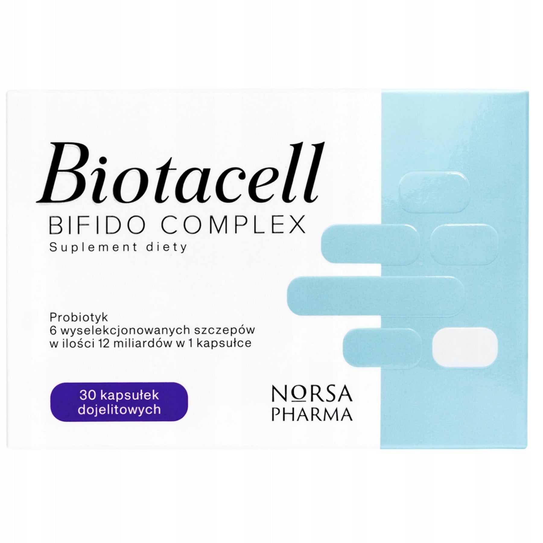 Biotacell Bifido Complex probiotic Norsa Pharma 30 capsules Manufacturer code 4968931
