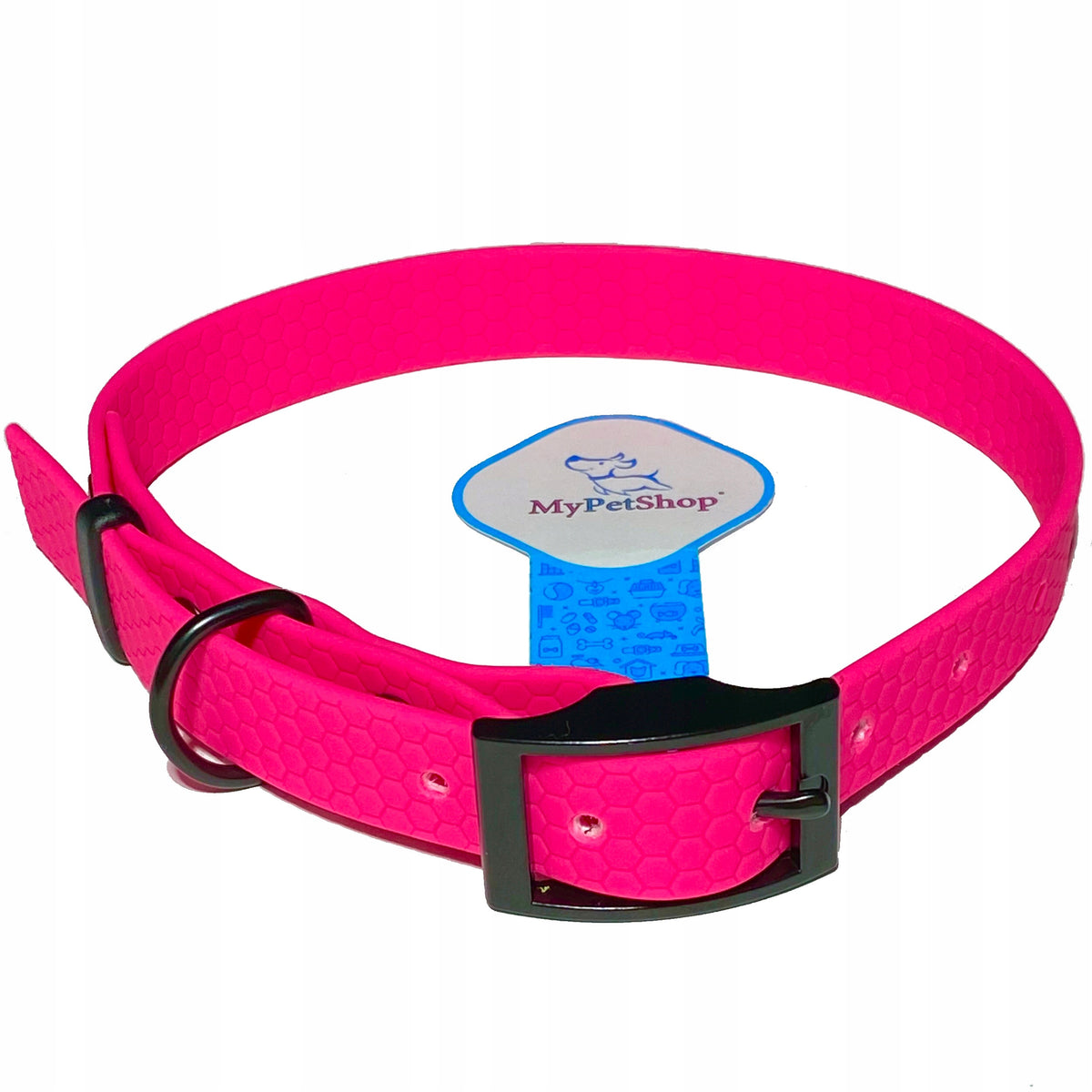 Biothane collar for Dog. WATERPROOF, WIDE 20 MM. BLACK FITTINGS Manufacturer code 9733
