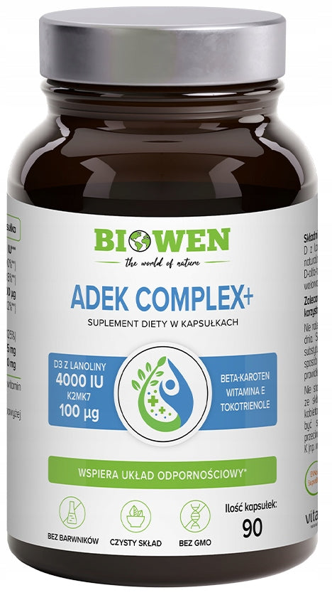 Biowen ADEK COMPLEX Beta-Carotene D3 E K2 in MCT oil 90 capsules