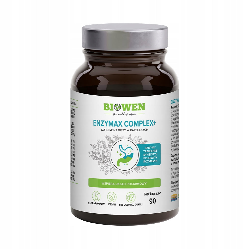 Biowen EnzyMax capsules - vegan digestive enzymes 90 pcs. gluten-free