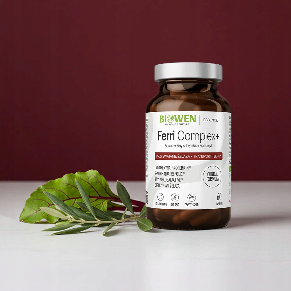 Biowen FERRI COMPLEX + 60 capsules IRON LACTOFERRIN Packaging status original