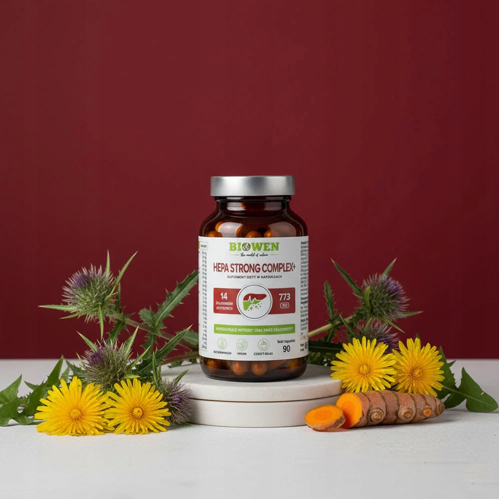 Biowen HEPA STRONG COMPLEX + 90 Capsules Thyme Turmeric Ginger Packaging status original