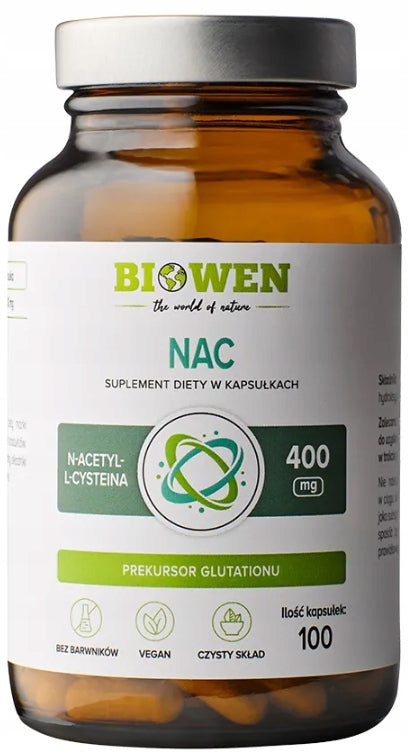 Biowen NAC N-acetyl-L-cysteine LIVER DETOX 100 capsules 1 pack