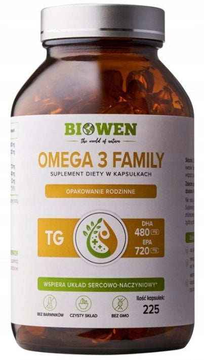 Biowen Omega 3 TG Family 720mg EPA 480mg DHA 225 kaps. For the whole family