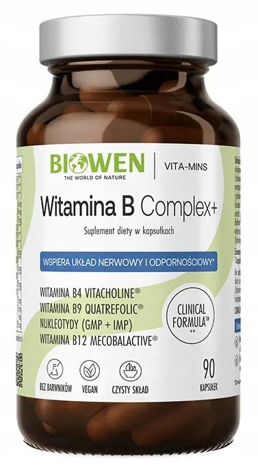Biowen VITAMIN B COMPLEX+ 90 capsules VITAMIN B1 B2 B3 B5 B6 B12