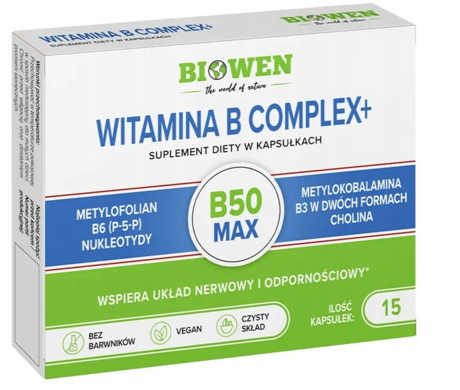 Biowen, Vitamin B Complex +, 15 capsules