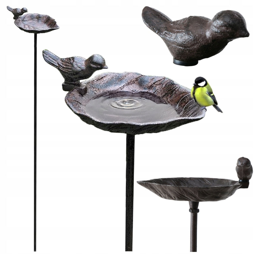 Bird Drinker Cast Iron Leaf 98cm For Punching Drinker Driven into Garden