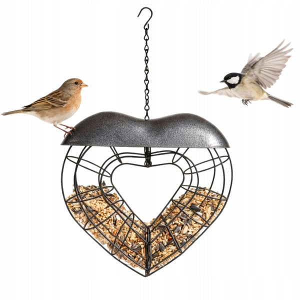 Bird Feeder Heart Hanging Metal For Fat Balls
