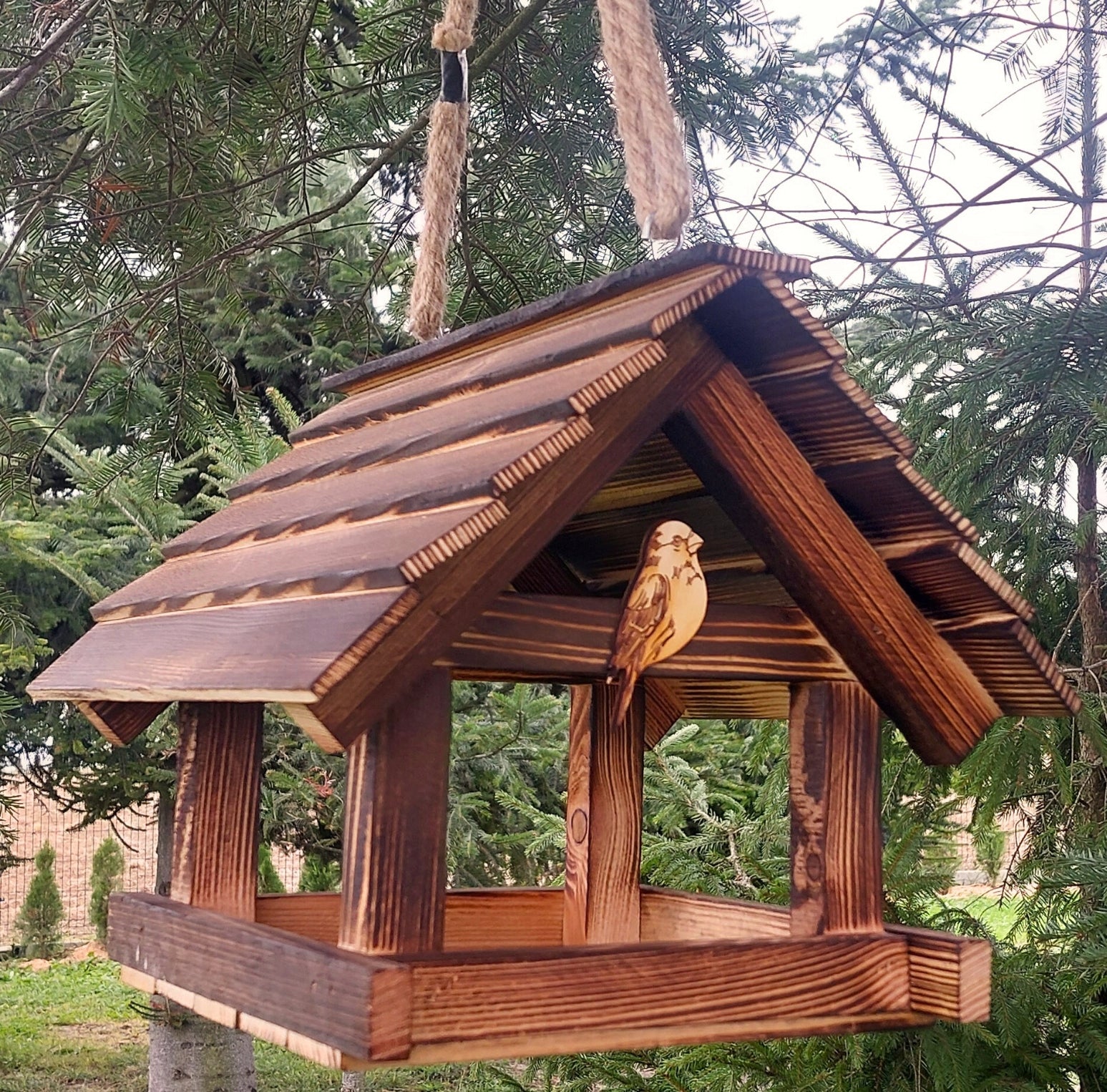 Bird Feeder Large Gift PREMIUM XXL Booth Garden Ornament + HOOKS Manufacturer no brand