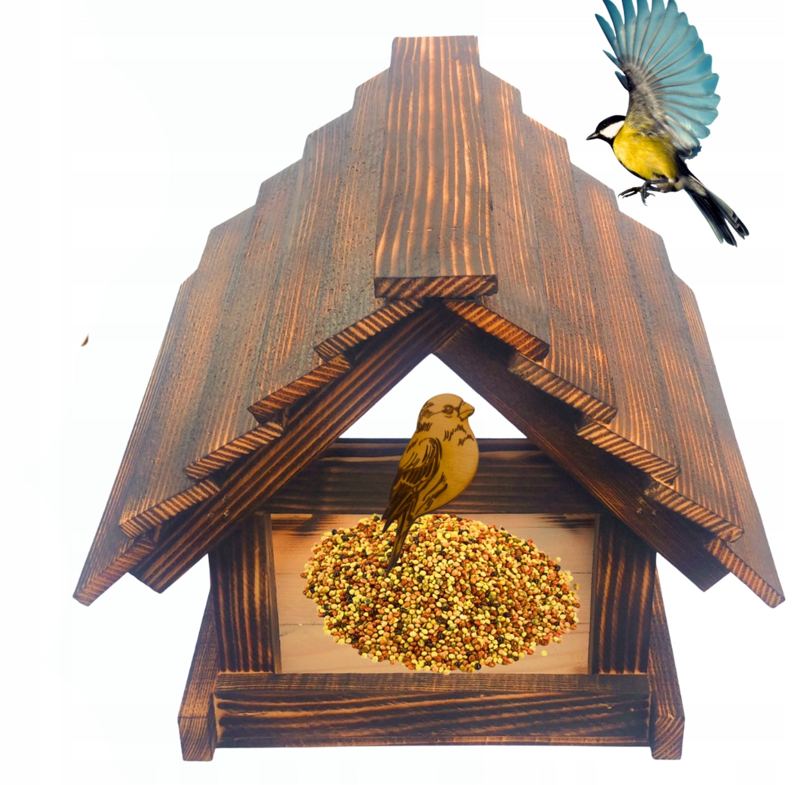 Bird Feeder Large Gift PREMIUM XXL Booth Garden Ornament + HOOKS Type nesting box (feeder)