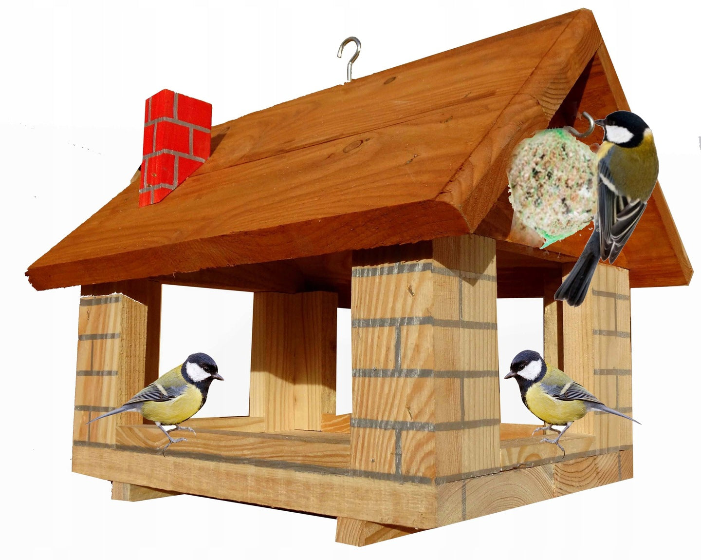 Bird Feeder Strong Standing WOODEN HANGING Large Enough. Manufacturer code 13