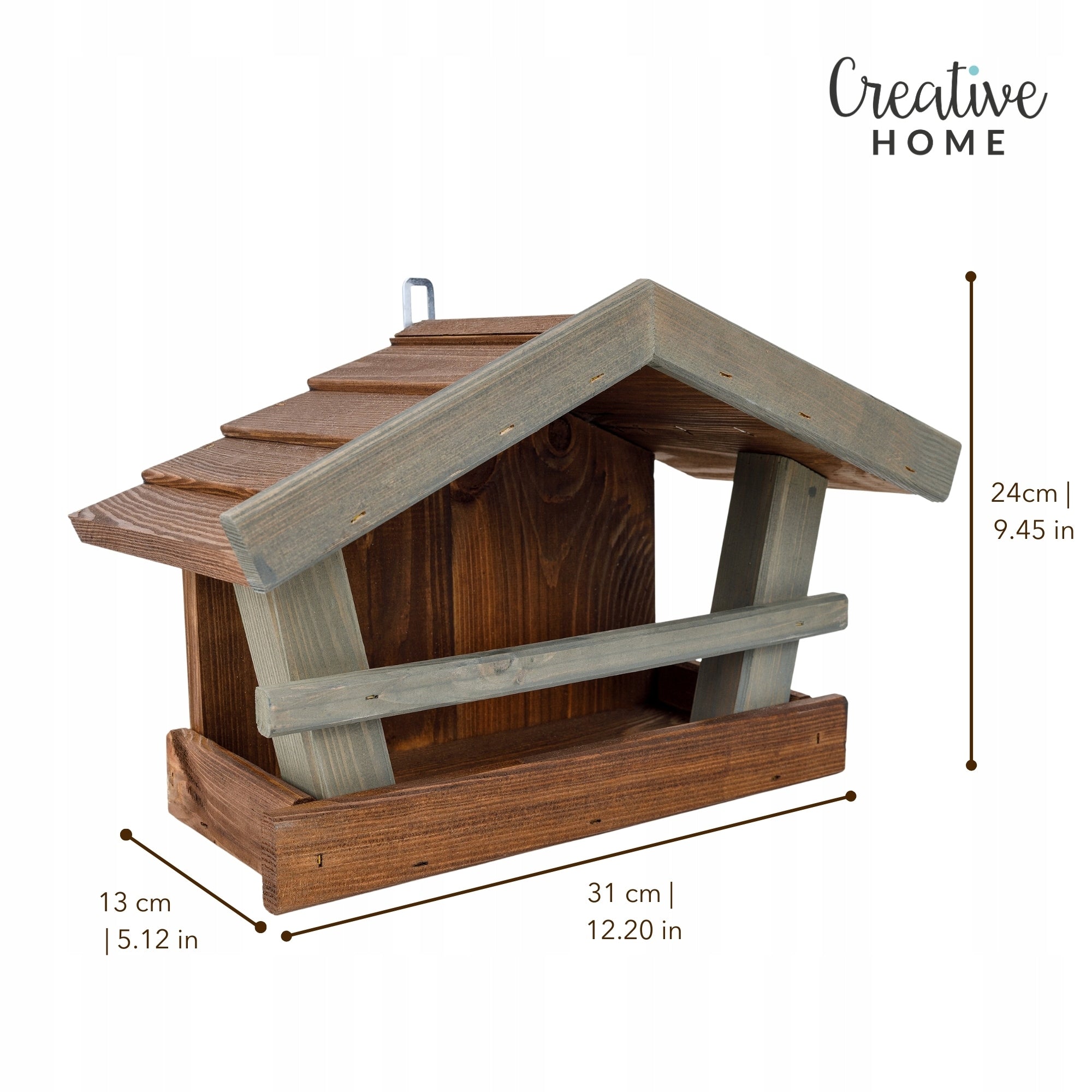 Bird Feeder Wooden Garden for Hanging Balcony Brown Green Manufacturer Creative Home