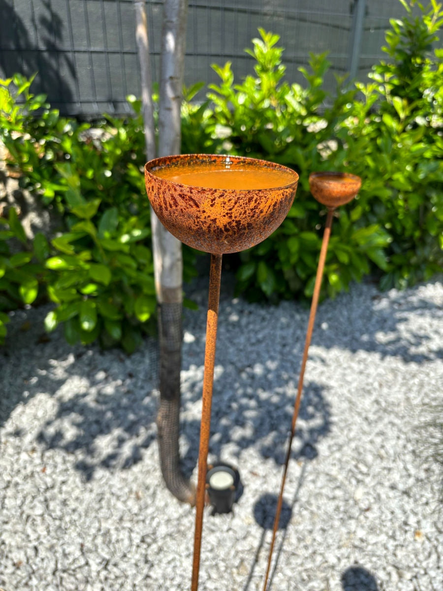 Bird drinker 8cm - garden figurine made of metal | RUST Manufacturer code 501.264.104-02