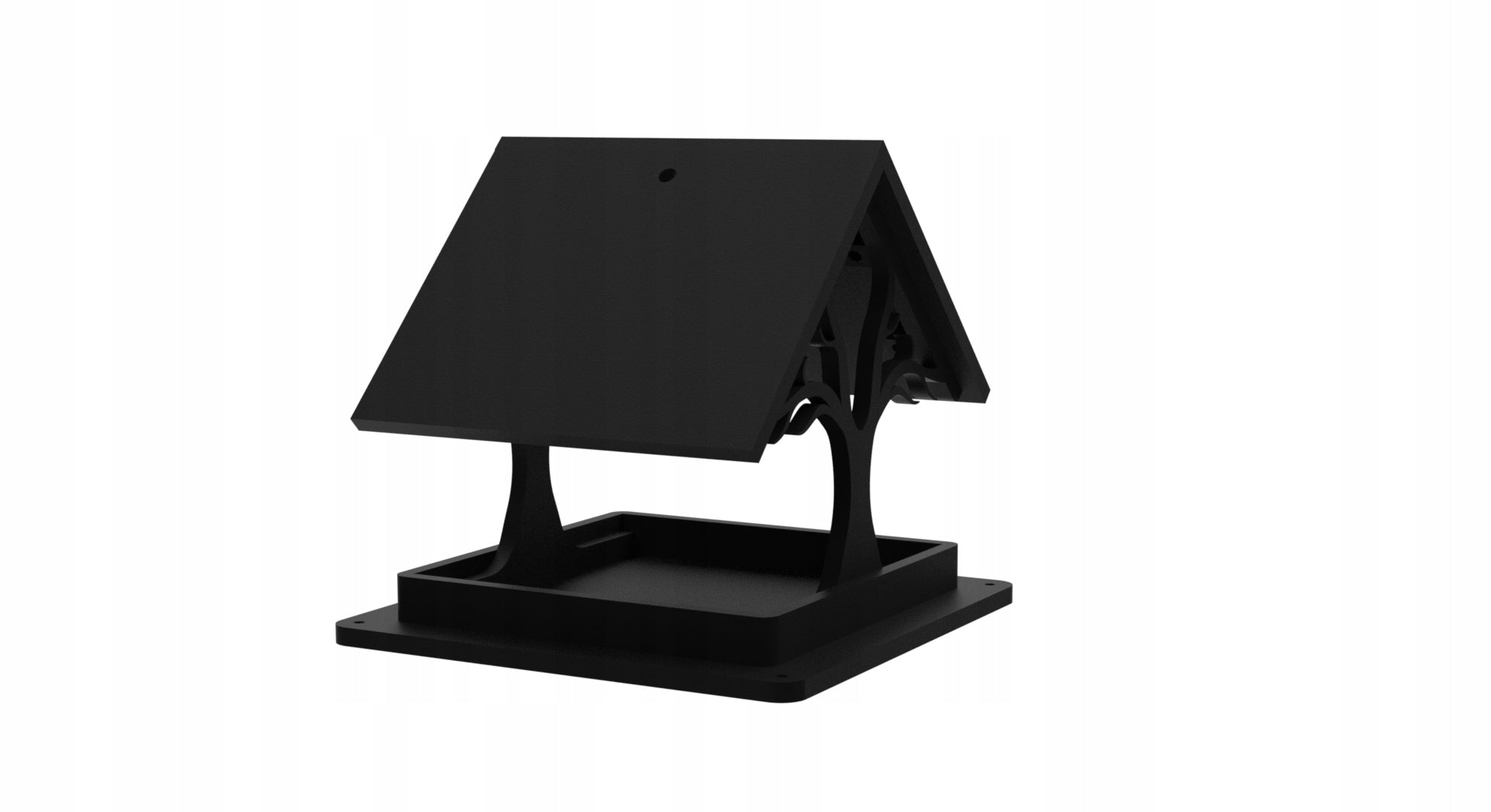 Birdhouse Feeder Booth Modern Hanging Standing Black 17cm Manufacturer 3D