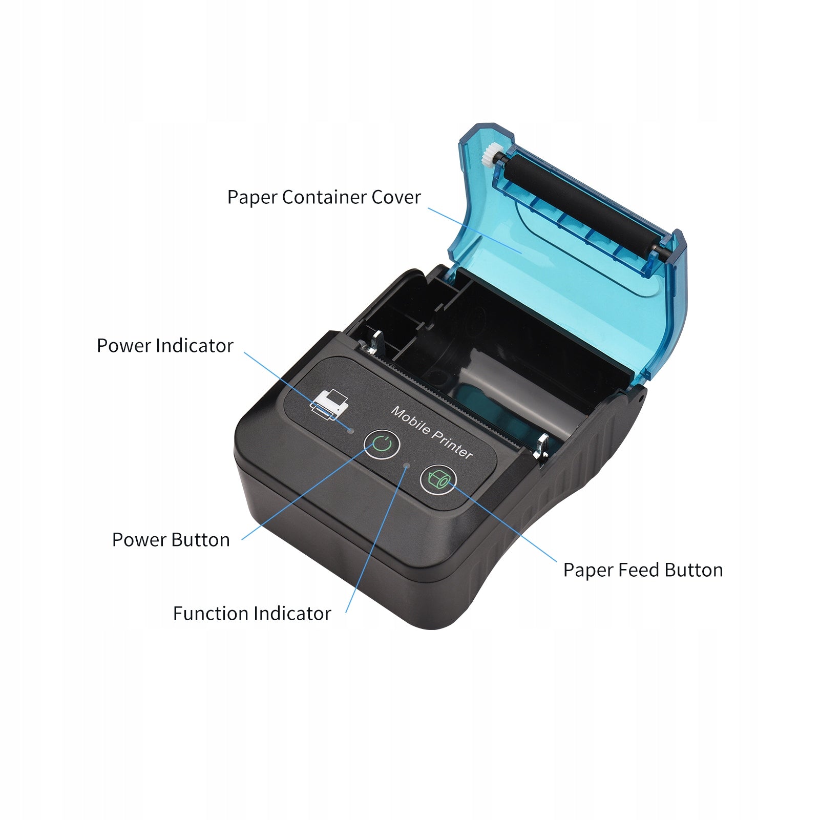Bisofice 58mm Portable Thermal Printer 2 Inch Mini Mobile WT