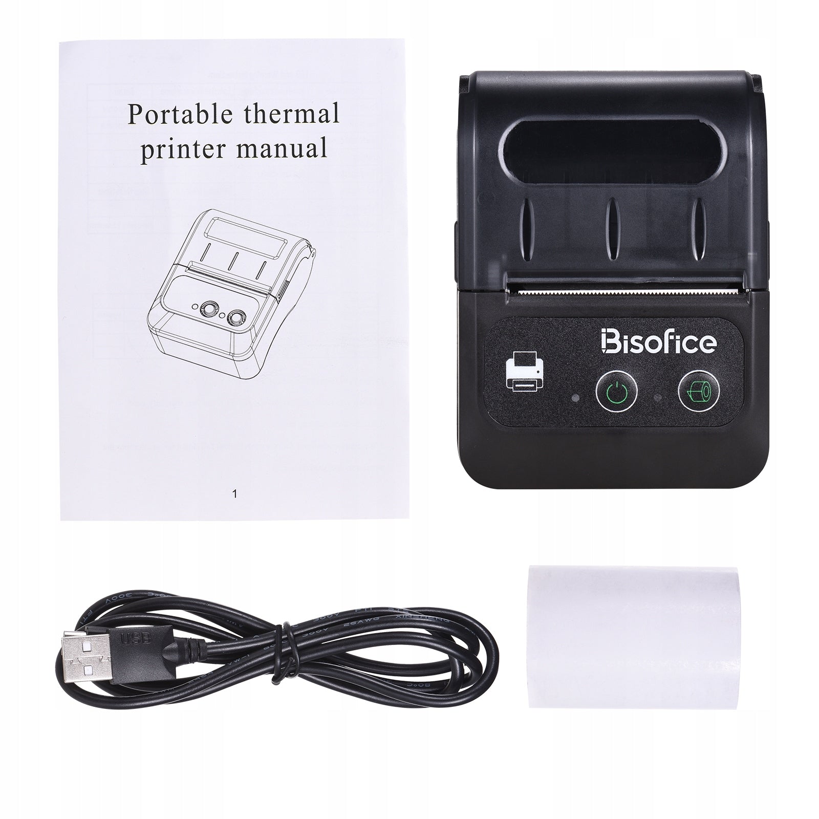 Bisofice Portable Wireless BT 58mm 2 Inch 5P Thermal Reception