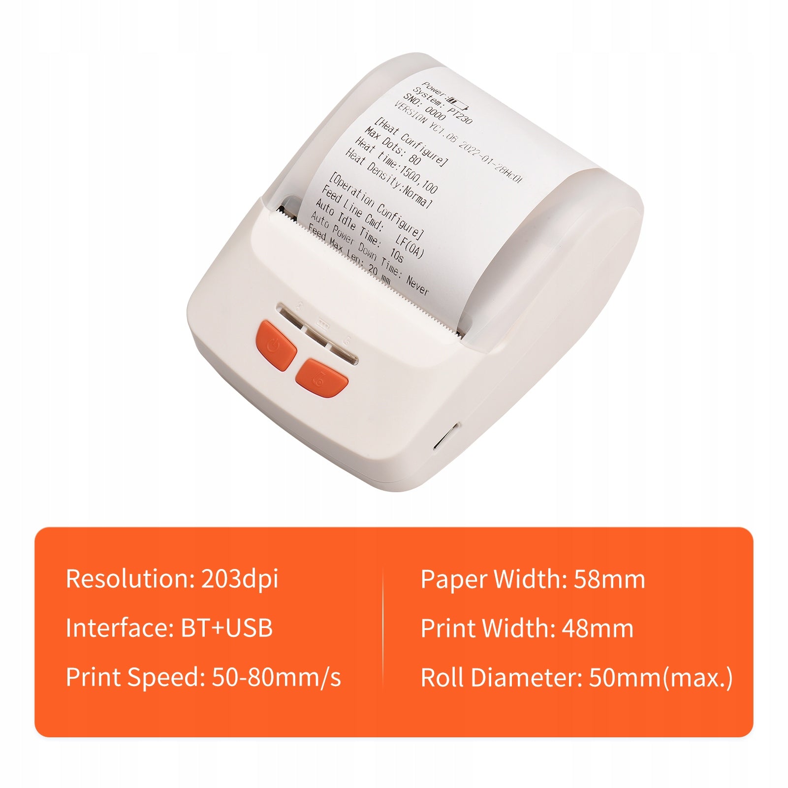 Bisofice Receiver Printer Portable 58mm Mobile AU Printer
