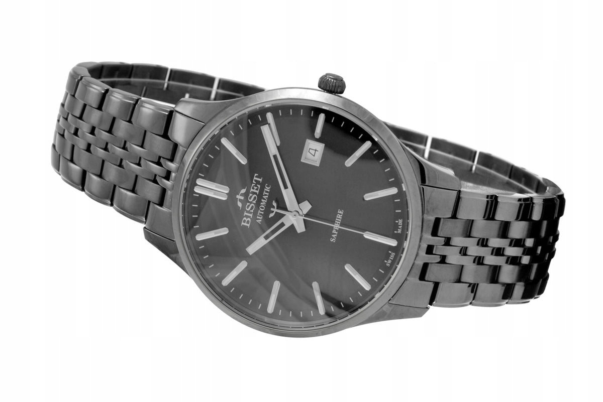 Bisset Men's Mechanical Watch on Bracelet BSMF37 Graphite/Graphite Brand Rubicon