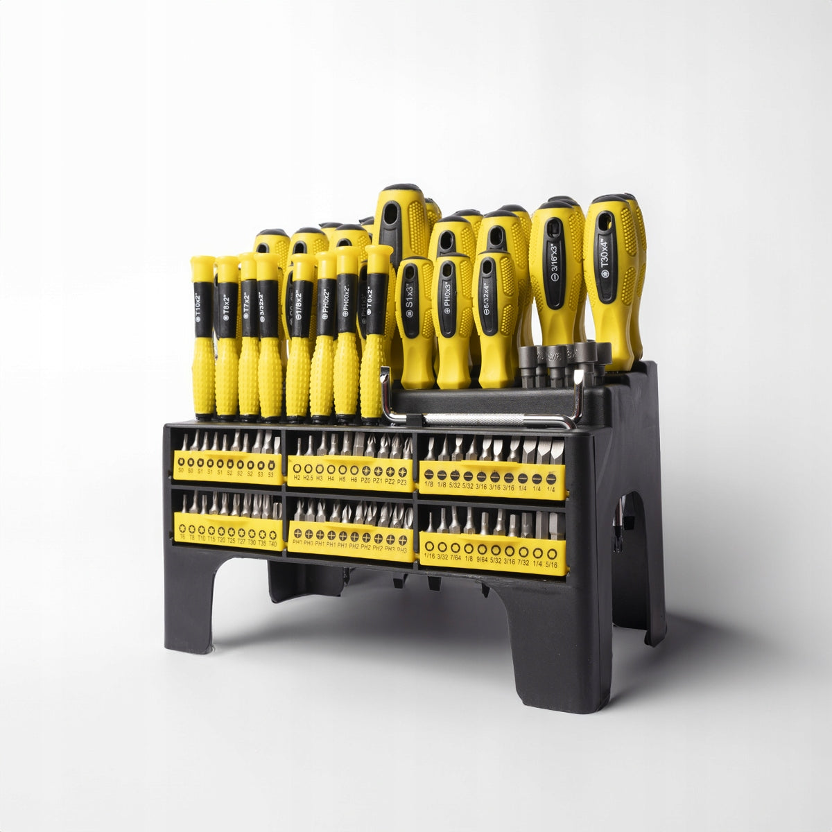 Bit Screwdriver Set 100el Flat Cross Stand