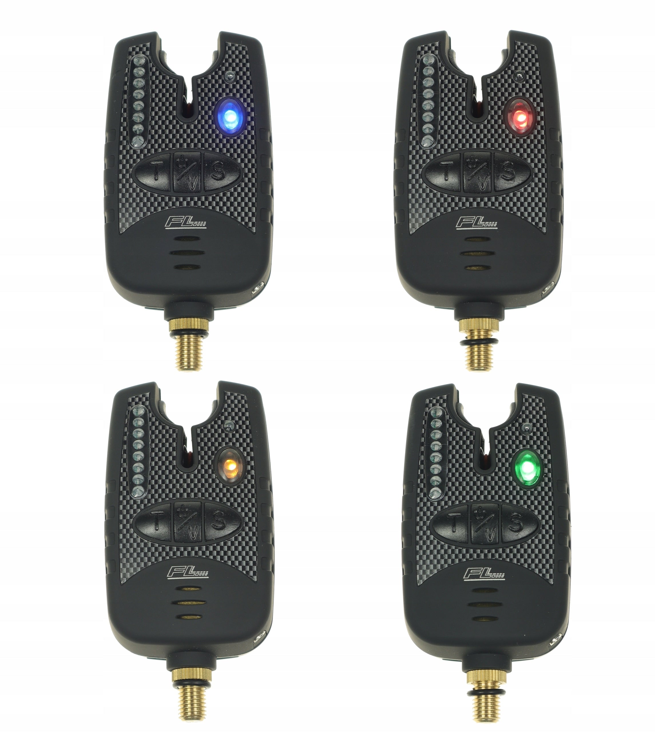 Bite Alarm Set with Controller 4+1 LED Case Vibration Carp Ground Manufacturer code ZESTAW 4+1