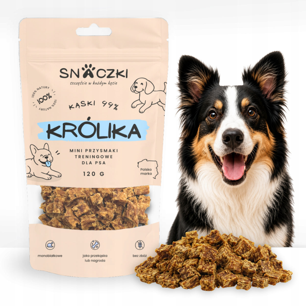 Bites 99% rabbit 120g dog training treats
