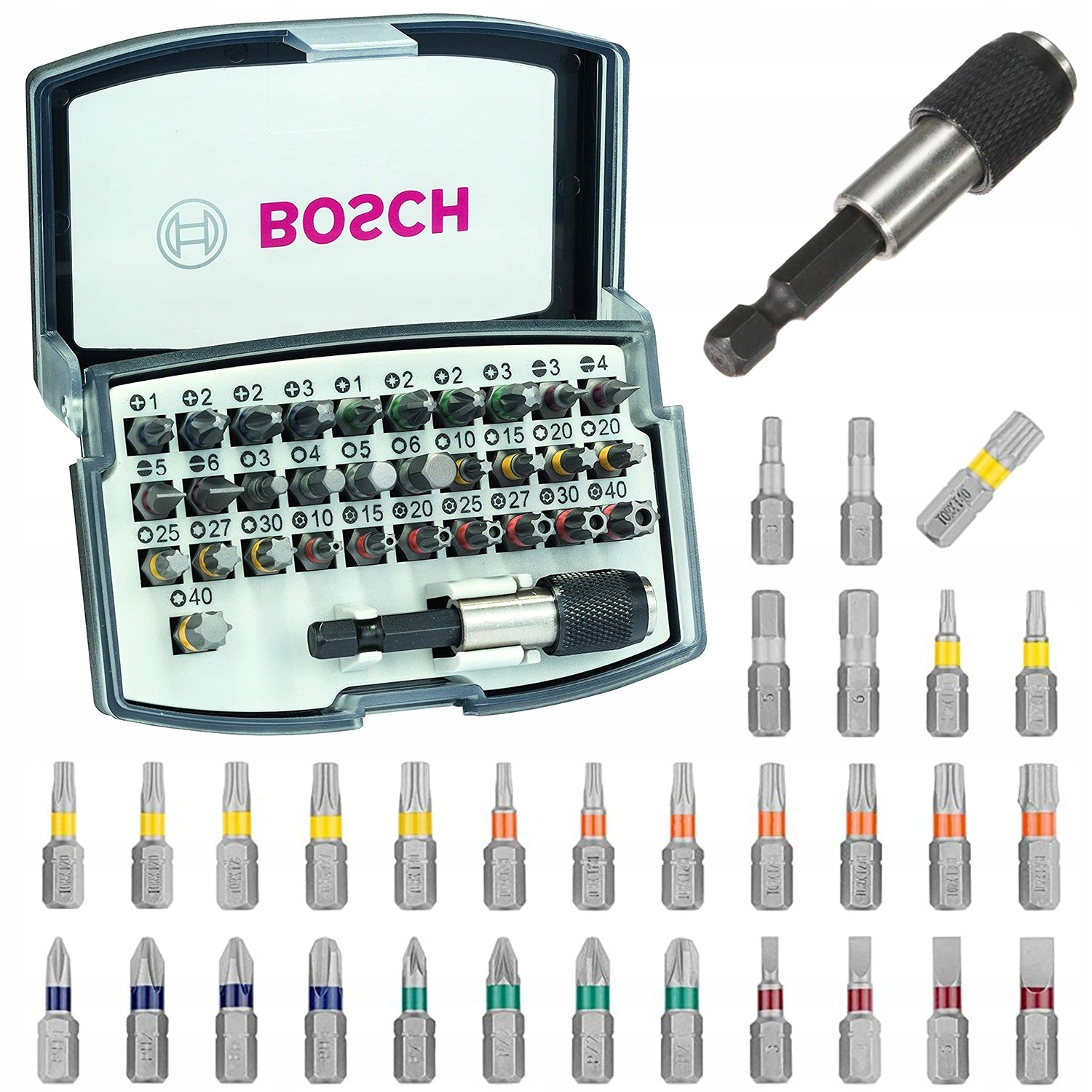 Bits Screwdriver Tips Set Bosch Torxy Imbusy 32 elements PH/PZ/HEX