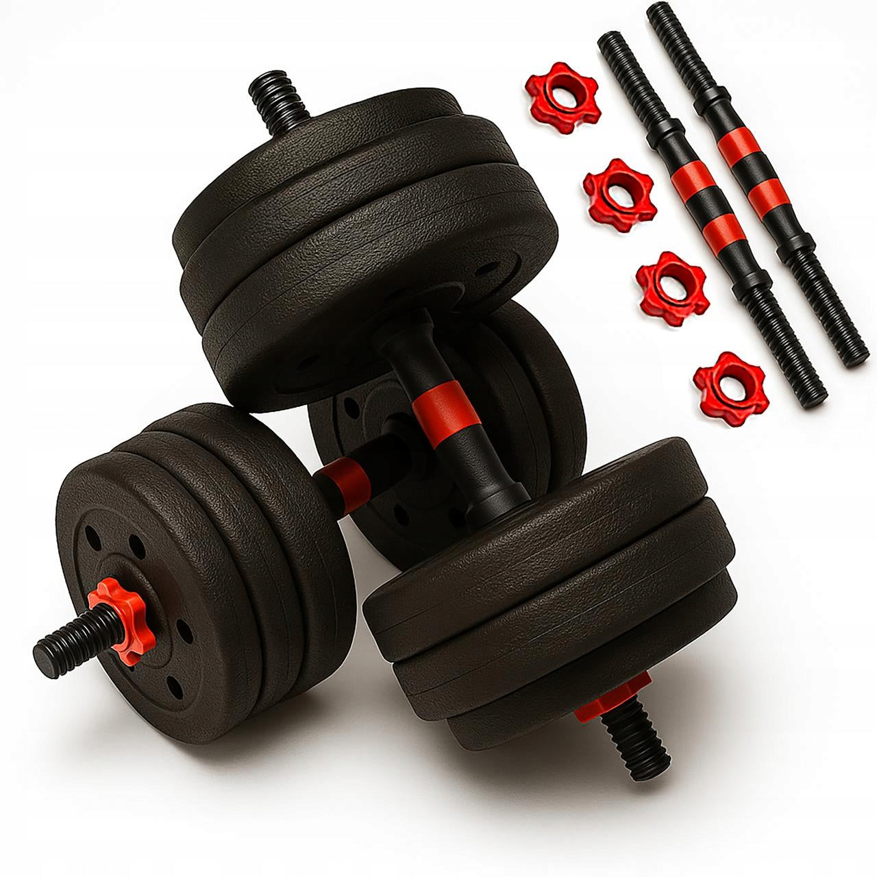 Bituminous adjustable dumbbells with connector 2x10kg dumbbell barbell SET 20kg Packaging status original
